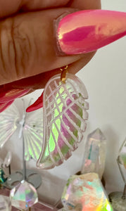 AAA Angel Wing Aura Quartz Pendant GOLD