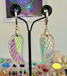 AAA Sterling Silver Angel Wing Aura Quartz earrings