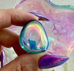 Angel Aqua Aura Egg w silver stand chosen intuitively