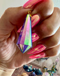 Small Tanzan Angel Aura Quartz VOGEL Gold or Sterling Silver Pendant