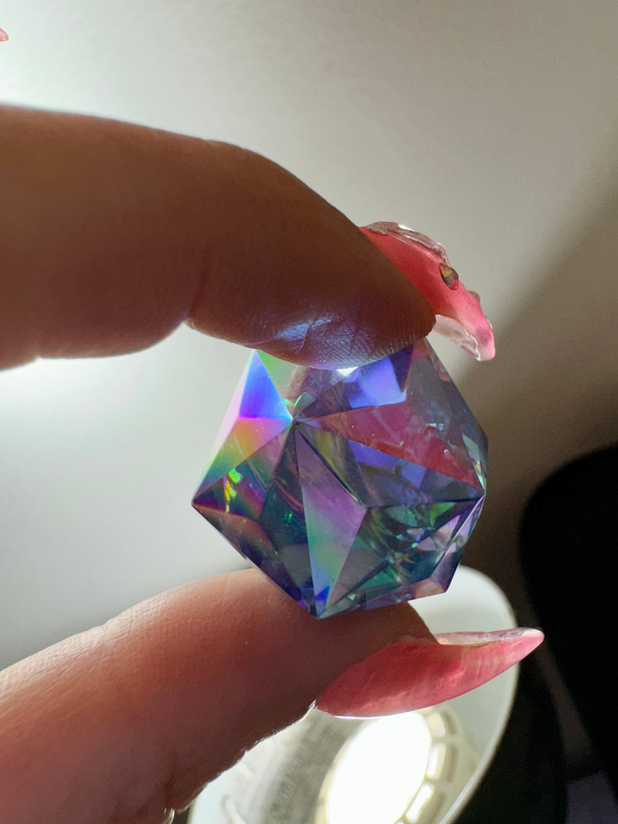 Tanzan Sacred geometrick 64 Sided Angel Aura Quartz Sphere ...