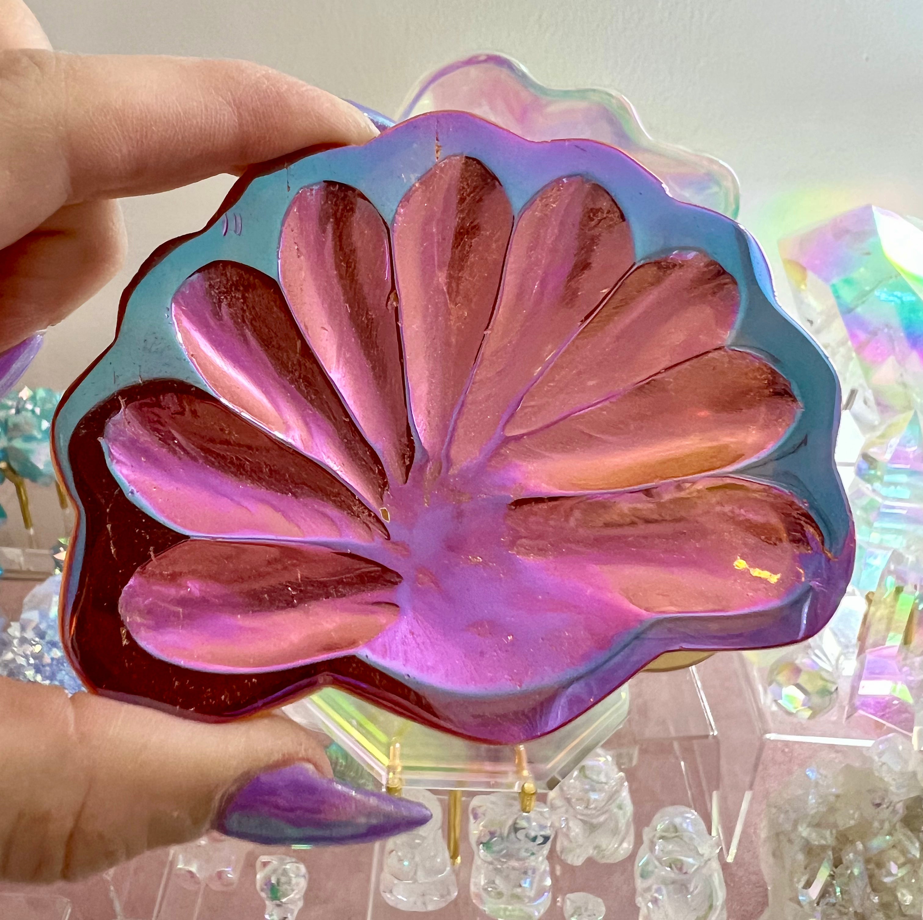 Beautiful sunset seashell bowl, large