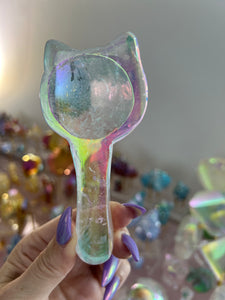 Beautiful angel aura Quartz kitty spoon #2