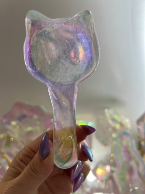 Beautiful angel aura Quartz kitty spoon #2