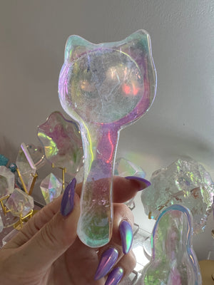 Beautiful angel aura Quartz kitty spoon #2