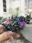 Large and Beautiful rainbow aura quartz self standing castle cluster N603 - TheCrystalFairy