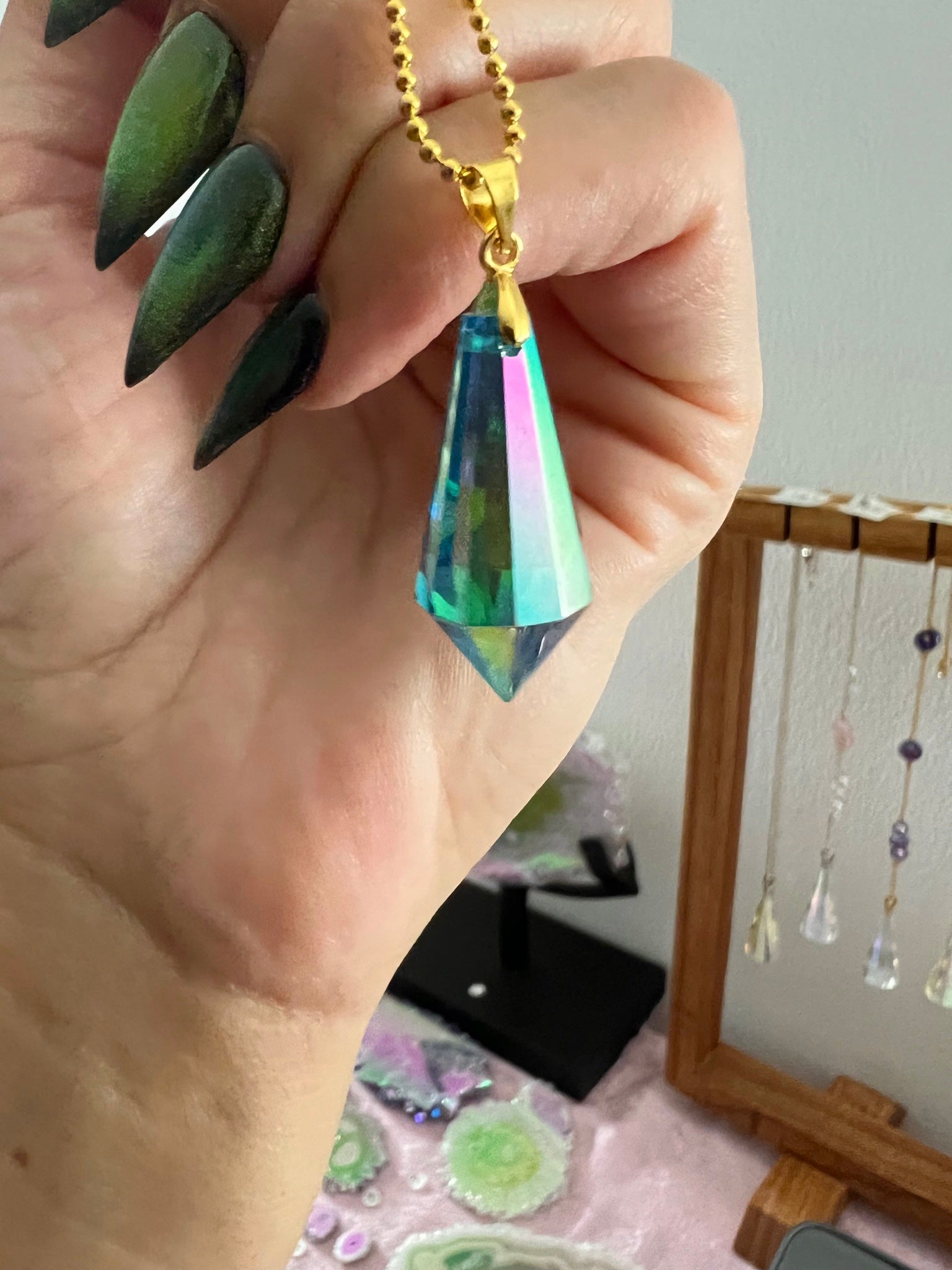 Aqua Aura Quartz Necklace // Amethyst Wand // Moonstone Crystal Jewelry //  Statement Raw Stone Penda… | Raw crystal jewelry, Crystal jewelry,  Electroplating jewelry